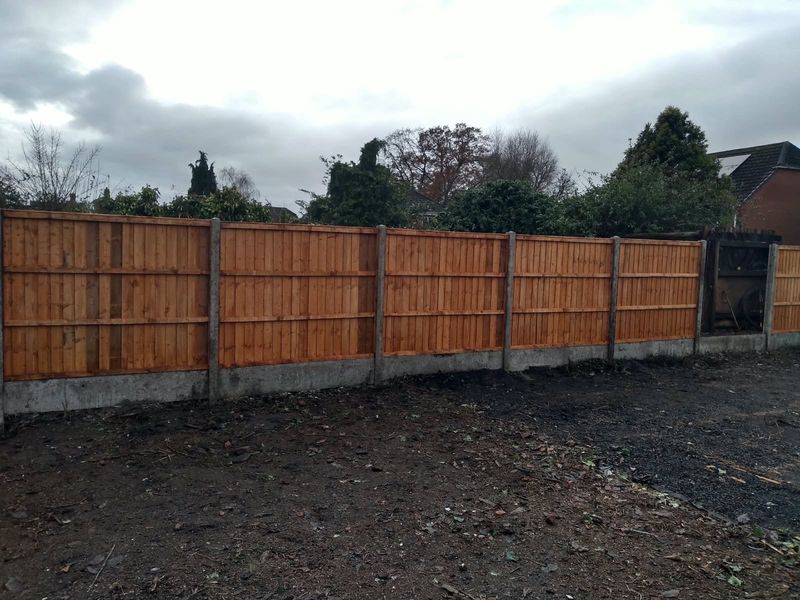 New timber fence running along a cleared garden